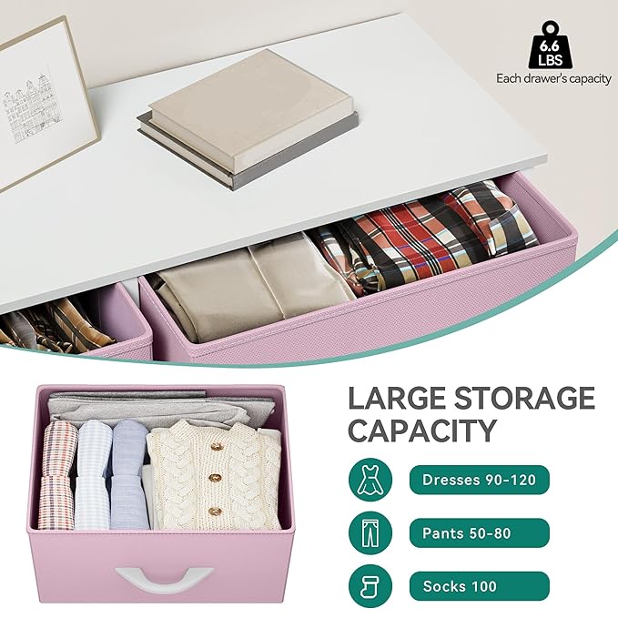 YITAHOME Fabric Dresser for Bedroom, Tall Storage Dresser with 8 Drawers, Black Dresser & Chest of Drawers,