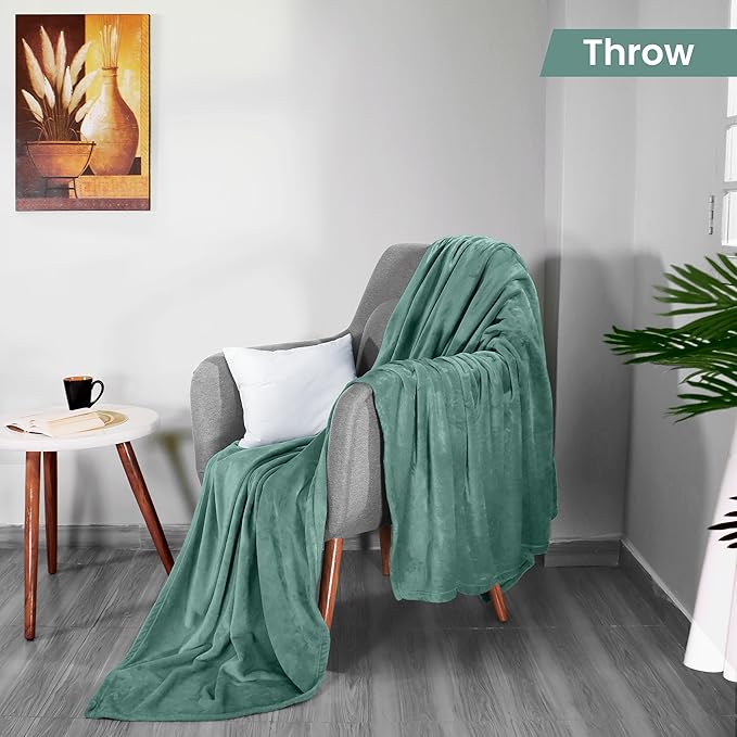 Utopia Bedding Fleece Blanket Throw Size Celadon 300GSM Luxury Anti-Static Fuzzy Soft Microfiber Blanket for Couch, Sofa and Bed (60x50 Inch)