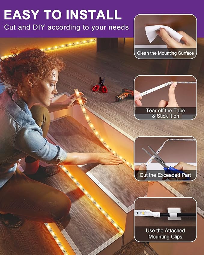 HitLights LED Strip Lights Warm White 2700K, 16.4ft High Density Tape Light for Bedroom, 600 LEDs/Reel, 300LM/Feet, UL-Listed, 12V Flexible Dimmable Rope Lights for Room, Home, Under Cabinet Lighting