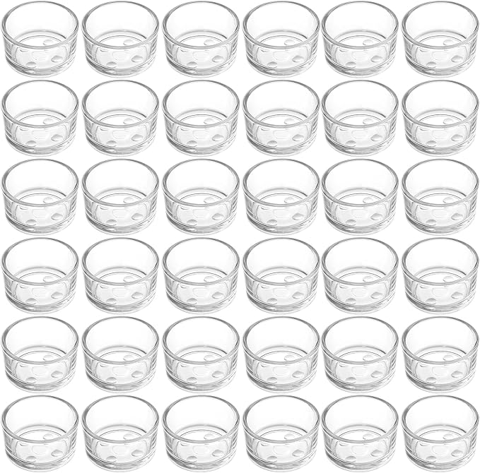 ZEAYEA Set of 36 Glass Tealight Candle Holder, Small Clear Votive Candle Holders for Weddings, Parties, Table Centerpieces, Dinner, Home Decoration, Candle Mould