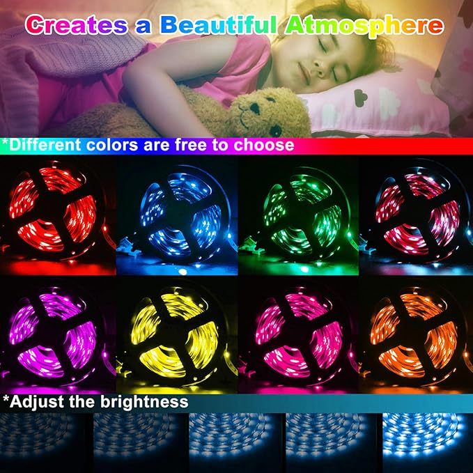 QZYL Led Lights for Bedroom,49.2 Feet Led Strip Lights,Music Sync Color Changing Flexible Rope Lights with Remote App Control Luces Led Strips Lights for Party Home Decoration