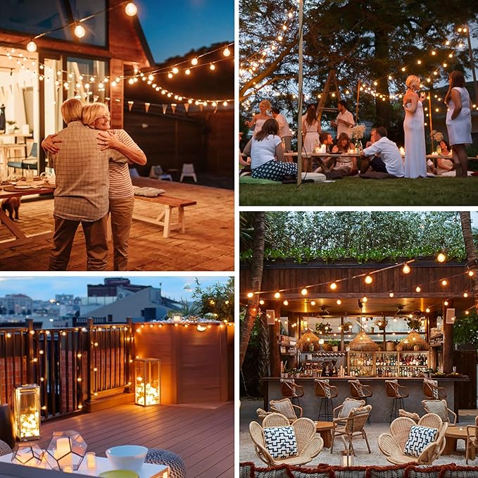Bosceos 150FT Outdoor G40 LED Globe String Lights Dimmable Waterproof Shatterproof Light Strings with 75 Bulbs Connectable Commercial Hanging Lights for Christmas Patio House Backyard Balcony Party