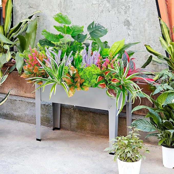 18PCS Outdoor Artificial Plants UV Resistant, Tropical Fake Flower Bushes, Mixed Faux Outdoor Greenery for Outside Planter Box, Porch, Balcony, Garden or Indoor Décor