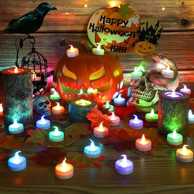 Topstone Color Changing Led Tealight Candles with Remote Control and Timer,Battery Operated Flameless Candle, Votive Candles,Electric Tea Candles for Party,for Indoor Decoration,Pack of 12