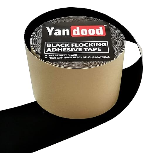 Black Flocking Adhesive Tape 3in x 30ft Projection Screen Felt Tape Border Ultra High Contrast Deep Black Felt Strips for Projector Screen Frame DIY