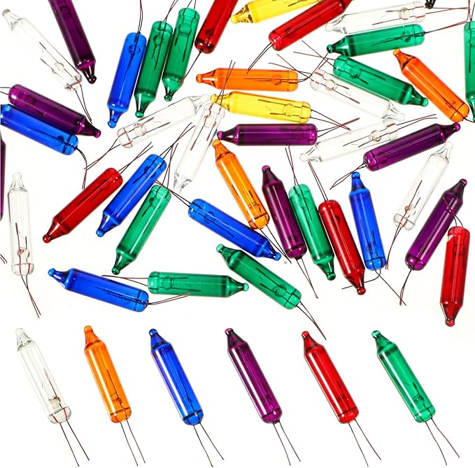Mudder 200 Count 2.5V Christmas 50/100/150/200 Count Mini Incandescent Wire String Lights Replacement Bulbs Indoor/Outdoor Christmas Lights Decorations for Home Xmas Tree(Assorted Color)