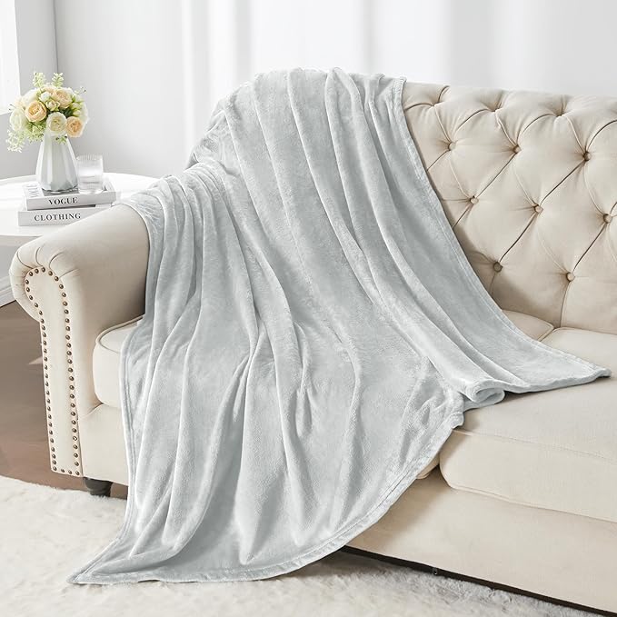 BEDELITE Fleece Blanket Twin Size Dove Gray Throw Blankets for Couch & Bed, 300GSM Luxury Plush Cozy Fuzzy Blanket 60x80 inches, Super Soft Warm Lightweight Throw Blanket for Travel Camping