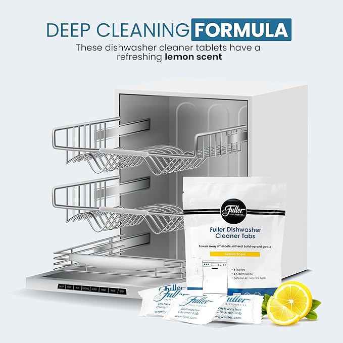 Fuller Dishwasher Cleaner Tabs - Lemon Scent (4)