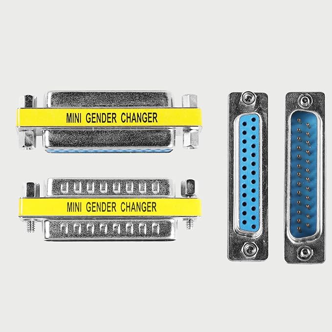 MEIRIYFA DB25 25 Pin Gender Changer D-SUB 25Pin Coupler Serial Cable Gender Changer RS232 VGA Adapter Connetor for Applications Pack of 2 (Male to Male)