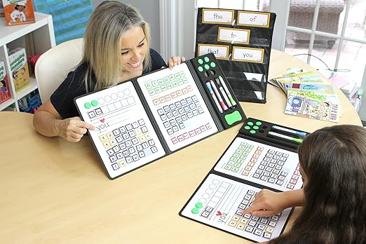 Set of 5 - Magnetic Dry-Erase Phonics Blending Board – Hands-On Word Building & Spelling Tool with Grapheme Tiles, Handwriting Lines & Syllable Mats – Reusable Learning for Classroom & Home