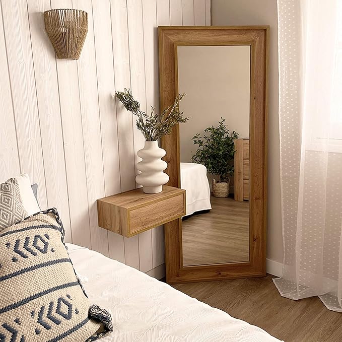 Mobili Fiver, Riccardo Floating nightstand, Rustic Oak, Made in Italy
