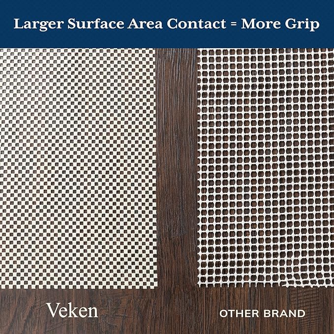 Veken Rug Gripper Pad for Hardwood Floors, Thick Cushion Non Slip Rug Pads for Area Rugs, Rug Grippers for Tile Floors, Under Carpet Anti Skid Mat, Keep Your Rugs Safe and in Place, 2x3 Ft