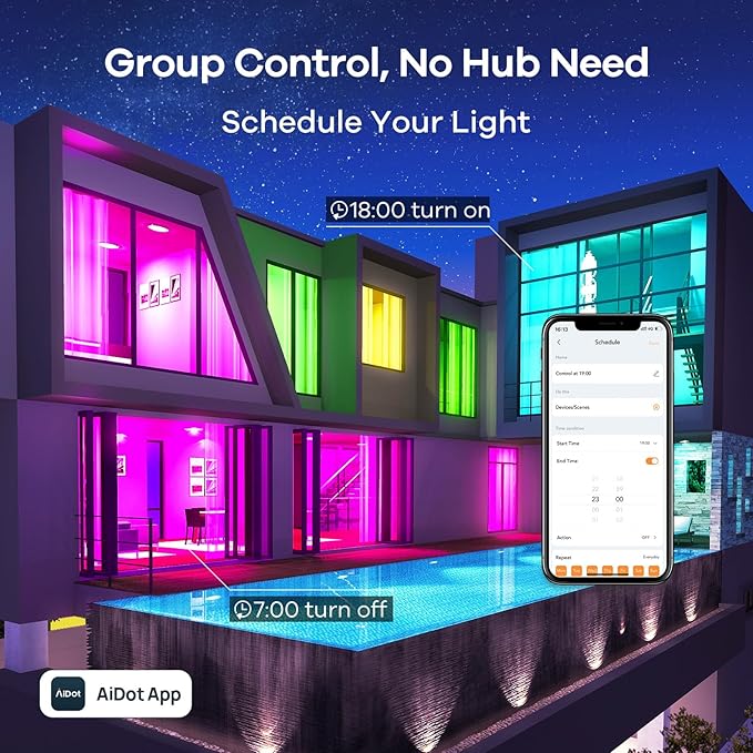 Linkind WiFi Smart Light Bulbs, Alexa Light Bulb Work with Alexa, Google Home, RGBTW 16 Million Color Changing Light Bulbs Dimmable, Mood Lighting, 2.4GHz Only, A19 E26 WiFi Bulb 60W 800LM 8 Pack