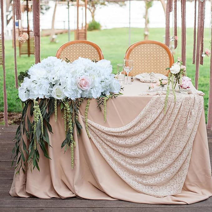 AVIVIHO 106pcs White Hydrangea Artificial Flowers Bulk Fake Flower Faux Hydrangeas Silk Flowers with Stems for Wedding,Parties,Table Centerpieces, Bridal Bouquet,Baby Shower,Home,Festival Decoration