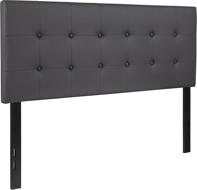 Flash Furniture Lennox Tufted Upholstered Full Size Headboard in Gray Vinyl