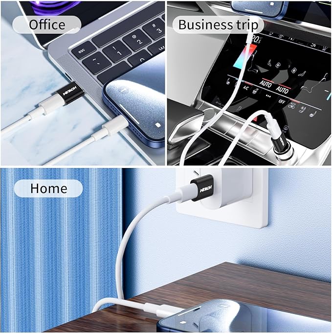 USB to USB C Adapter 2 Pack,PD/QC Fast Charging 5Gbps Data Transfer,Type-C Female to USB3.0 Male OTG Adapter for M-acBook,Pad Pro/Air,Phone 17/16/15 Pro Max,A-pple Watch,G-alaxy,X-peria,A-irpods Black