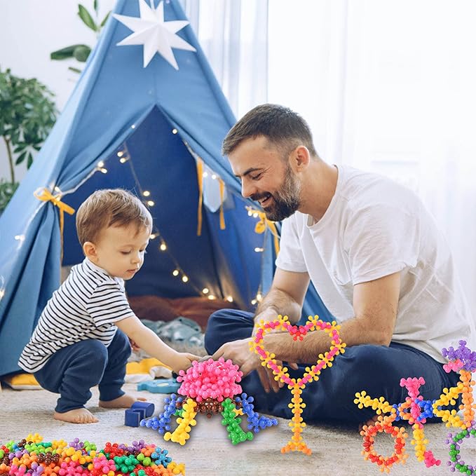 250 Pieces Building Blocks Kids STEM Toys Educational Building Toys Interlocking Solid Plastic Discs Sets for Preschool Boys and Girls Aged 3+