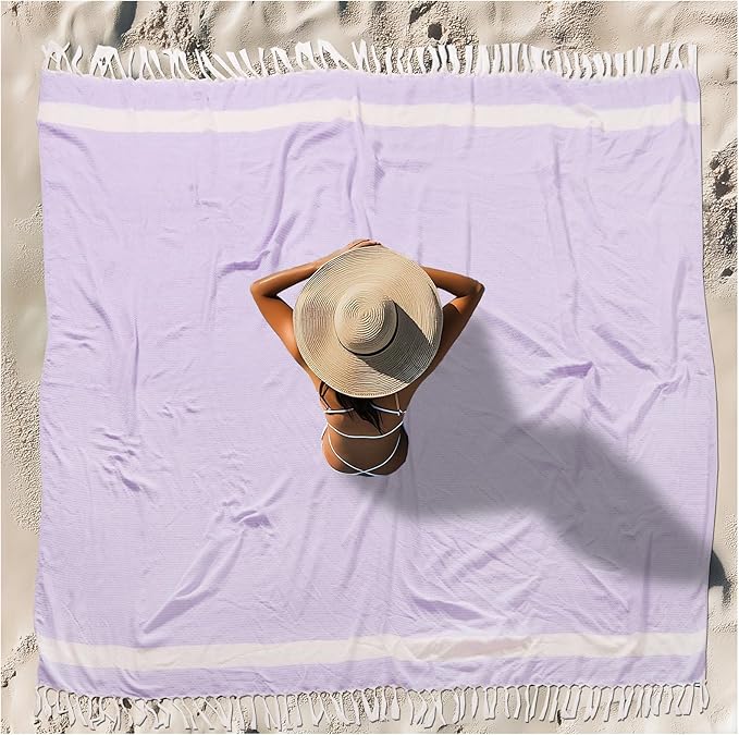 Oversized Turkish Beach Towel Blanket XXL Cotton Sandproof Towels Boho Woven Extra Large Big Sand Free Giant Throw Thick Blankets Huge Quilt XL Picnic Camping Necessities Cloud For Adult Gifts