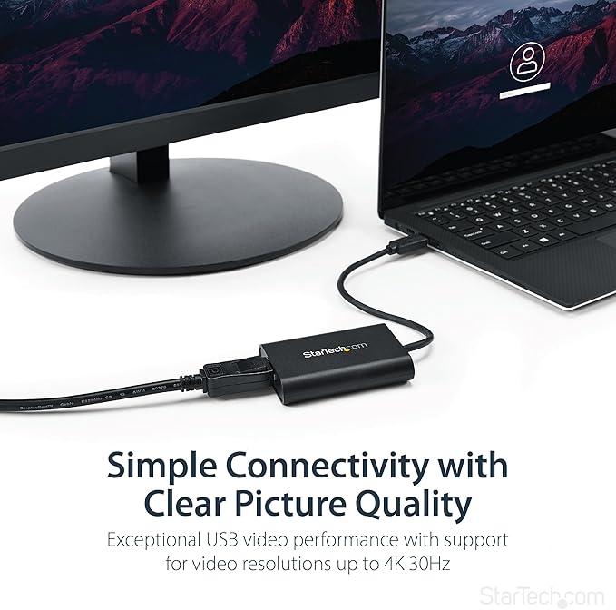 StarTech.com USB 3.0 to DisplayPort Adapter, USB DP Monitor Converter for Windows, 4K, TAA (no support for macOS/ChromeOS/Linux)
