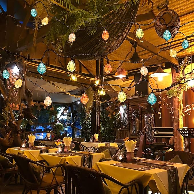 Vigdur Multicolor Outdoor String Lights with 10 Bulbs Connectable Waterproof, Indoor Outdoor Patio Light for Party Wedding Bedroom Cottagecore Decor