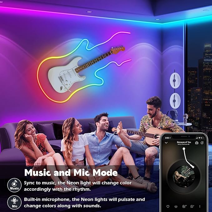 AILBTON 150Ft Neon Rope Lights,Flexible Led Rope Lights Control with App/Remote,Multiple Modes Rope Lights,IP65 Outdoor RGB Led Neon Light Waterproof,Music Sync Gaming