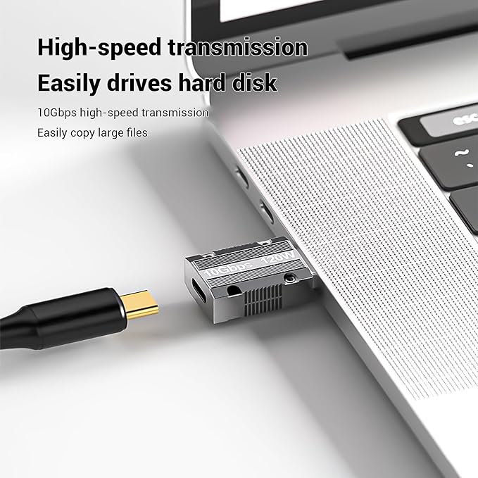 USB C to USB 3.1 Adapter, Zinc Alloy USB A to Type C Adapter with 10Gbps High-Speed Data Transfer PD 120W Stable Charging for Laptop, Phone, PC (2 Pack)