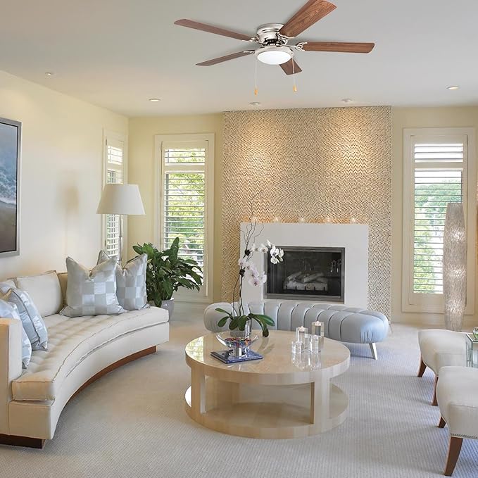 Portage Bay 50252 Hugger 52" Brushed Nickel West Hill Ceiling Fan with Bowl Light Kit