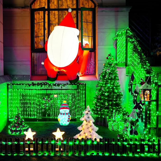 JMEXSUSS 2 Pack Green Fairy Lights Battery Operated, Total 400 LED 132ft Twinkle String Lights with Remote, 8 Modes Christmas Lights for Tree Fireplace Bedroom Indoor Outdoor Halloween Xmas Decor