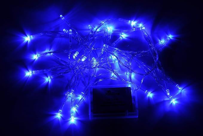Karlling Battery Operated Blue 40 LED Fairy Light String Wedding Party Xmas Christmas Decorations(Blue,10 Pack)