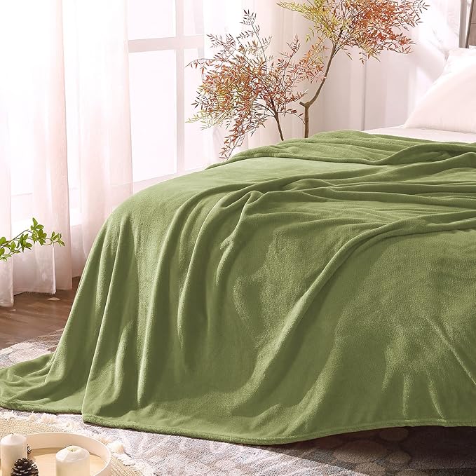 BEDELITE Fleece Blanket Twin Size Sage Green Throw Blanket for Couch & Bed, Luxury Plush Cozy Fuzzy Blanket 60x80 inches, Super Soft Warm Lightweight Throw Blanket for Travel Camping