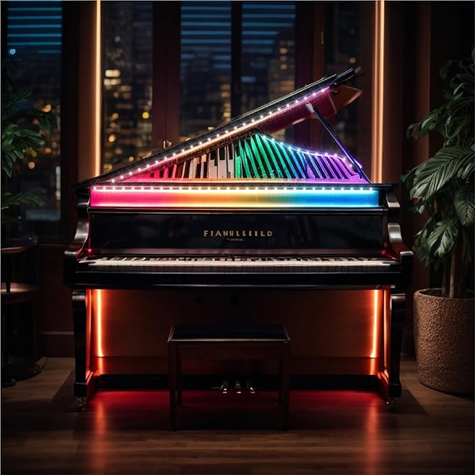 Battery Powered LED Strip Lights with Timer, 6.56 ft RGB DIY Lights with Remote Control for Bedroom, TV, Party, Piano, Cabinet, Decor, Indoor Use