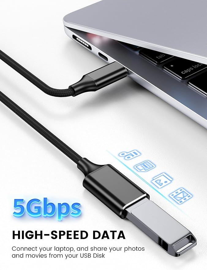 USB Female to USB C Male Cable(3.3ft/1M),Type-C Male to USB3.0 OTG Cable 5Gbps Data Transfer Compatible for Phone/Laptop/Tablet/Switch USBC Device