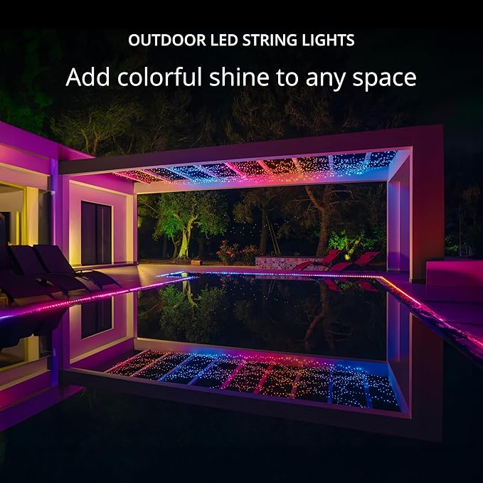 Twinkly Strings 400 LED RGB, LED Light String for in- and Outdoor, Smart LED Lights, Mappable LEDs, Compatible with Alexa and Google Home, IP44, Green Wire, 105ft