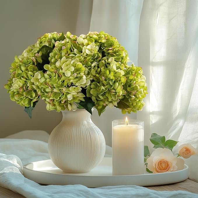 10PCS Faux Hydrangea Flower Hydrangea Artificial Flowers Hydrangea Bouquet Faux Flower Table Centerpieces for Home Wedding Bridal Bouquet Office Party DIY Floral Decor