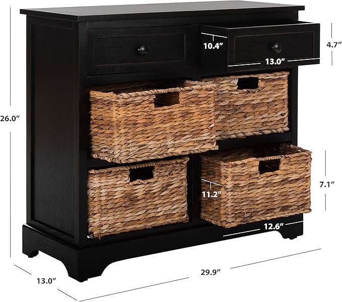 SAFAVIEH American Homes Collection Herman Vintage Black Storage Unit