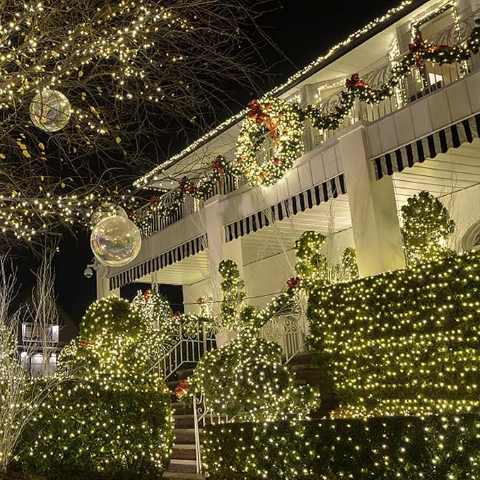 Christmas Lights, Clear Outdoor Lights, White Wire 150-count Lights 120V UL Certified Incandescent Mini String Light, Connectable for Xmas Tree Wreath Home Patio Holiday Party Garden Decorations