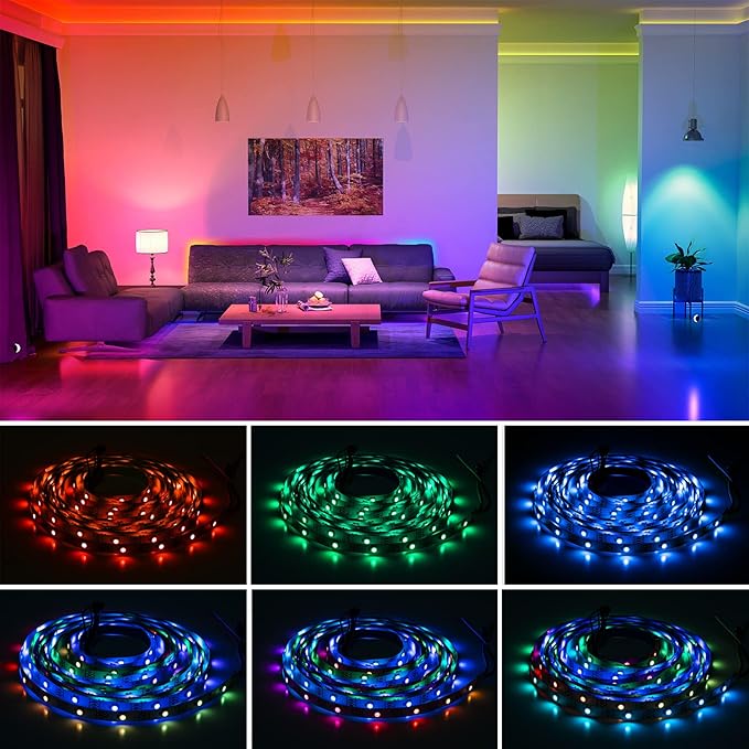 SEZO WS2812B ECO LED Strip Light 16.4FT/5M 30LEDs/m 150Pixels Individually Addressable Programmable 5050SMD Digital RGB Alloy Wires Flexible Dream Color IP30 Non-Waterproof PCB Black DC5V