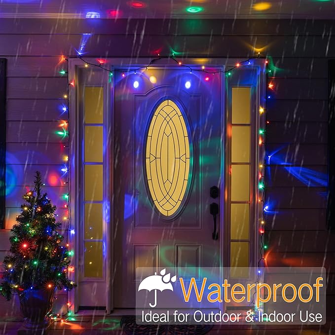 Brizled Multi Color Christmas Lights, 33ft 100 LED Christmas Tree Lights, 5mm Wide Angle Xmas Light, Connectable 120V UL Certified Xmas Light String for Tree Party Wedding Home Indoor Outdoor Decor