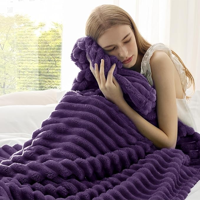 Bedsure GentleSoft Purple Throw Blanket for Couch - Super Soft Cozy Blankets for Women, Cute Small Blanket for Girls, 50x70 Inches