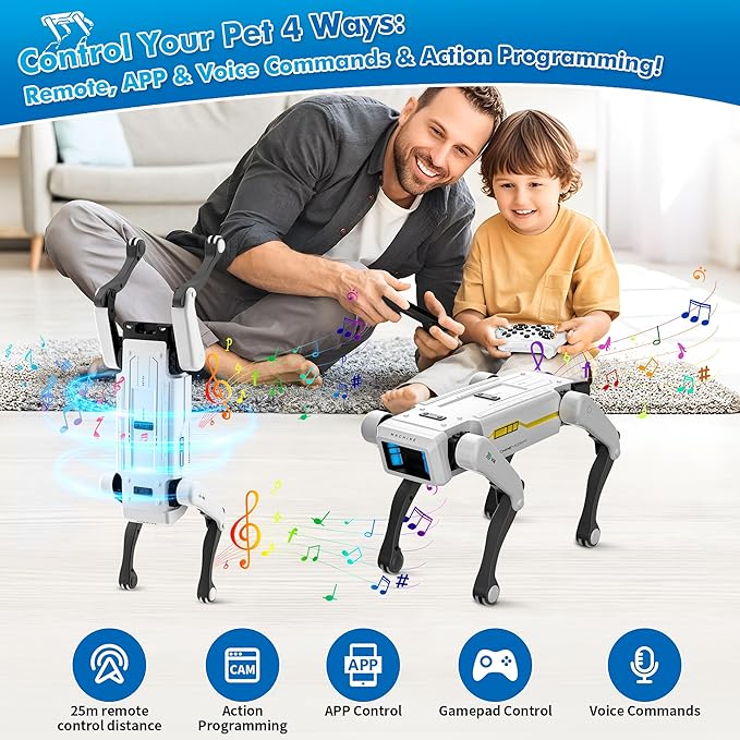 Smart Robot Dog - Interactive STEM Pet with Voice Control, 30+ Actions & APP Programming, Durable Design for Kids Age 6+ (Compatible with iOS/Android)