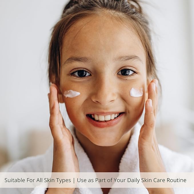 Gentle Face Cream Moisturizer for Kids and Preteens – Nourishing and Calming for All Skin Types – Natural Ingredients: Hyaluronic Acid and Vitamin E - Made in UK 50ml