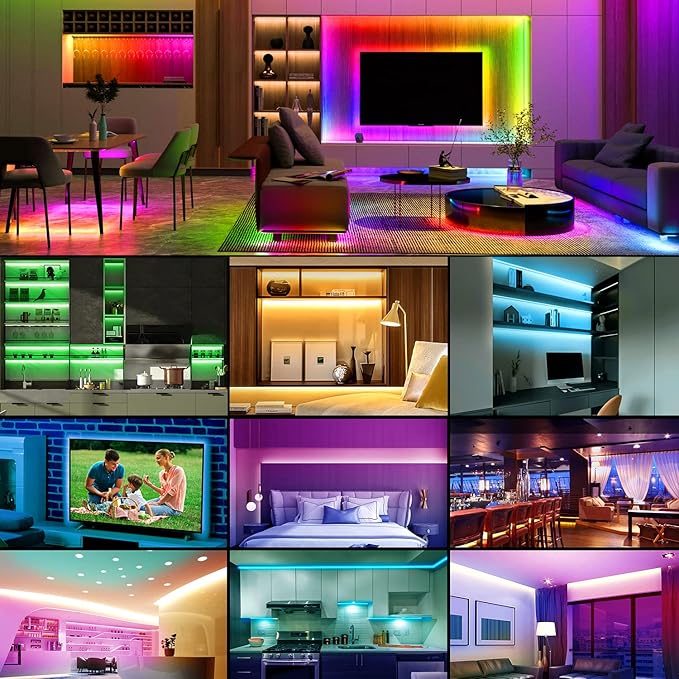 HOUHUI LED Strip Lights Kit, 2x6.56Ft RGB LED Lights Strip for 40-60in TV LED Backlight, Color Changing Strip Light Waterproof IP65 with Remote, USB TV Lights Bias Lighting for Home PC Monitor Desk