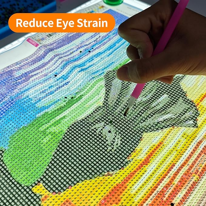 TOHETO A3 Light Board for Diamond Painting, Super Bright Magnetic Light Pad with Side Buttons, Lightbox for Tracing and Drawing, Corded Light Table for Sketching, Animation, Weeding Vinyl (White)