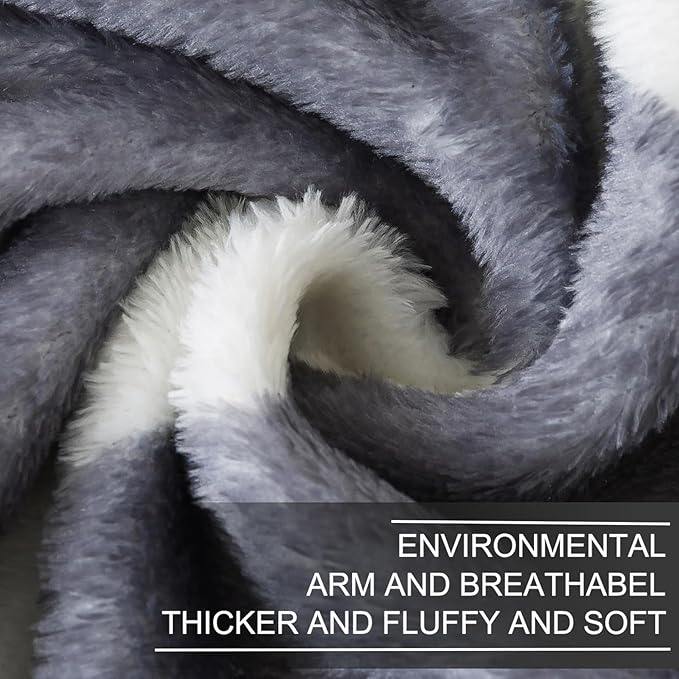 Richave Gray Pattern King Size Blanket,Premium Lightweight Anti-Static 90x108 Inches Throw Blankets for King Calking Bed,Couch, Sofa, Chair, Camping, Picnic,Grey and White