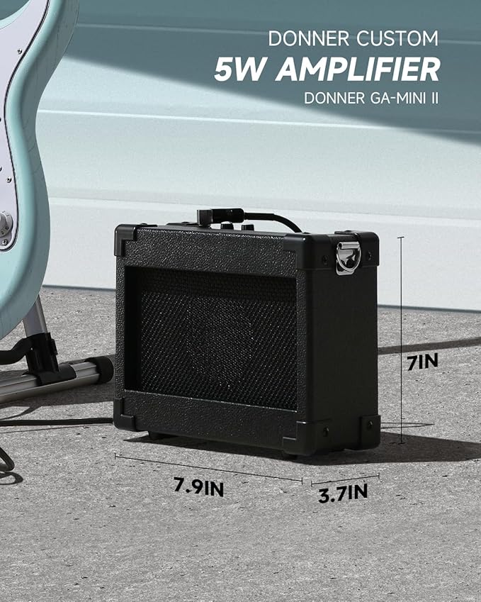 DONNER DST-80 Electric Guitar 39” Beginner Electric Guitar Kit with Amp, Classic SSS Pickup Complete with Gig Bag, Tuner, Capo, Strap, Picks, and Free Online Lessons