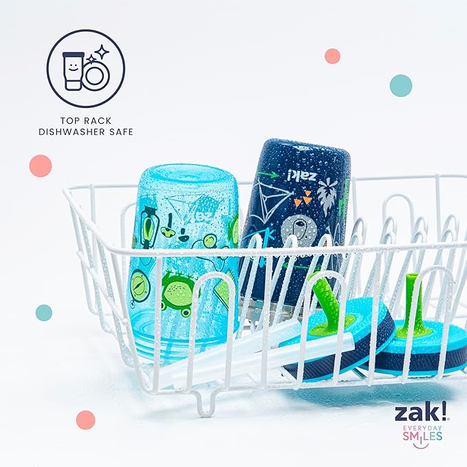 Zak Designs Baby Shark Kelso Tumbler Set, Leak-Proof Screw-On Lid with Straw, Bundle for Kids Includes Plastic and Stainless Steel Cups with Bonus Sipper (3pc Set, Non-BPA)15 fl oz.