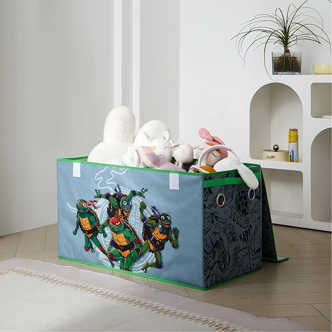 Idea Nuova Teenage Mutant Ninja Turtles Collapsible Storage Trunk, Durable with Soft Lid, 28.5"x14.5"x16"