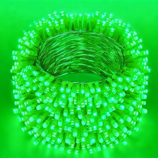 66Ft 200LED Green Christmas Tree Lights Plug in,Connectable Green HalloweenLights,8 Modes String Lights Indoor Outdoor for Party Bedroom Garden Decor (Clear Wire)