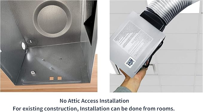 Tech Drive Bathroom Exhaust Fan with Light,80CFM 1.5Sone,Super Quiet Bathroom Ventilation Fan,1000lm Dimmable 3CCT LED Light 3000K/4000K/5000K Selectable, Energy Star Bath Fan, Decorative Black Trim