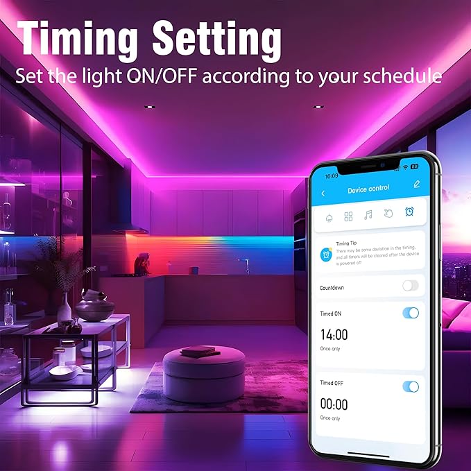 VOLIVO LED Strip Lights WiFi 100 FT, Compatible with Alexa and Google Assistant, 2 Rolls of 50ft RGB Led Light Strip, Music Sync Color Changing Lighting for Bedroom, Home, Kitchen, Party Decors